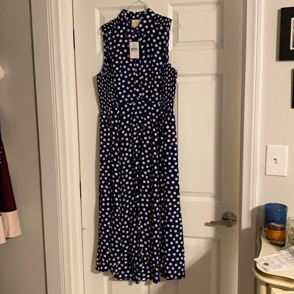 Kate Spade cloud dot midi dress size 10